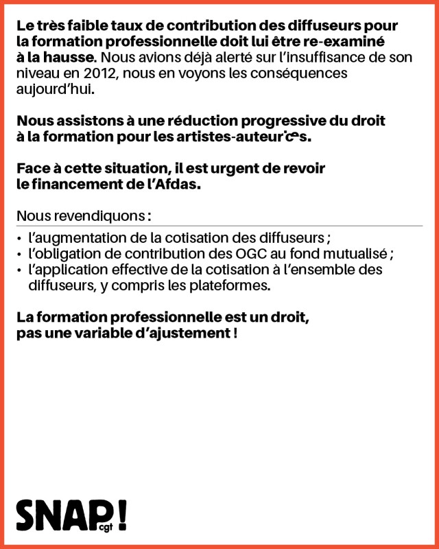 Formation professionnelle :  un recul inacceptable pour les artistes-auteur·ices